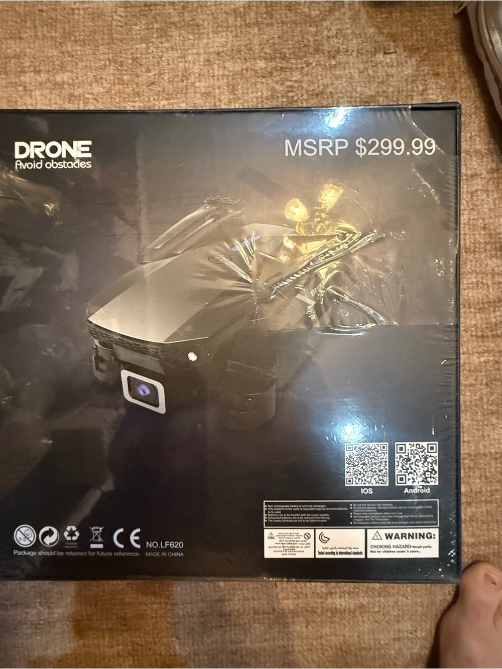 Black Foldable Camera Drone with Obstacle Avoidance